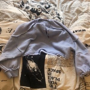 Urban Outfitters oversized cropped purple sweatshirt size XS seamed style
